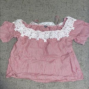 Lace cold shoulder top